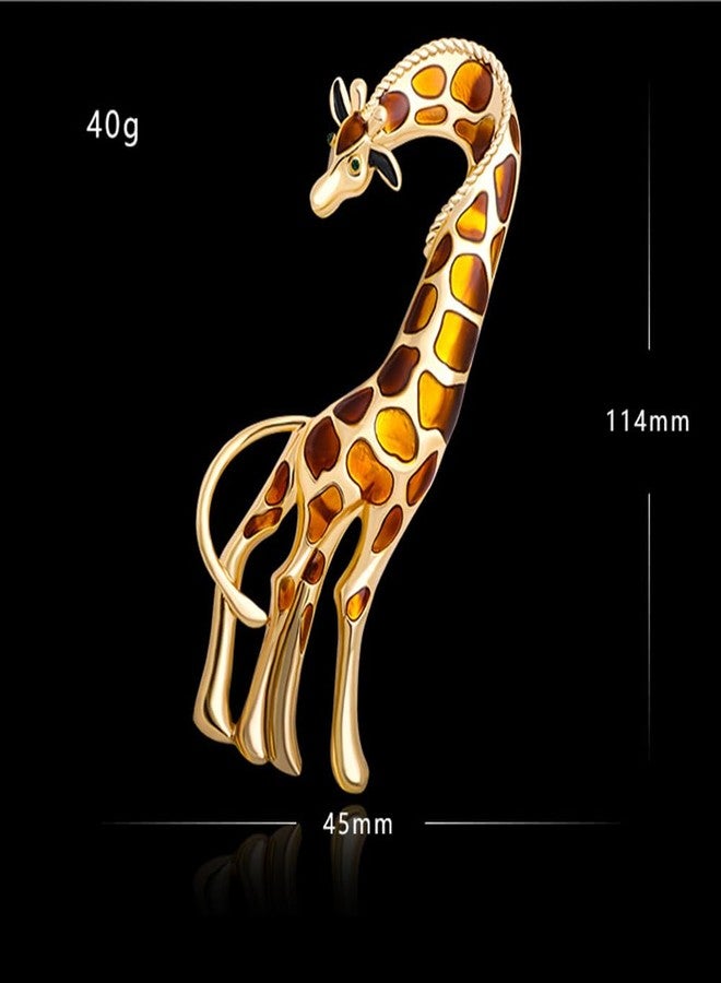 MXUHUI Enamel Giraffe Animal Brooch Pin for Women Men Fashion Rhinestone Gold Tone Dress Hat Costume Accessories Creative Christmas Birthday Holiday Decor Jewelry Gift for Pet Lover (Brown) - Image 5